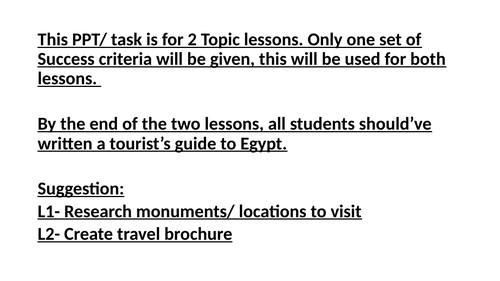 Y5 Geography- Creating a travel brochure for Egypt