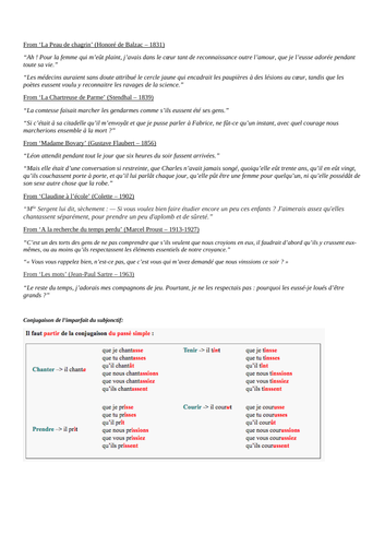 KS5 A Level French - Imperfect Subjunctive - Examples