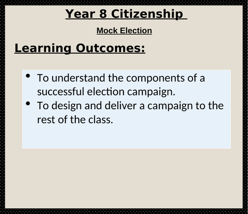 Citizenship Mock Election Lesson