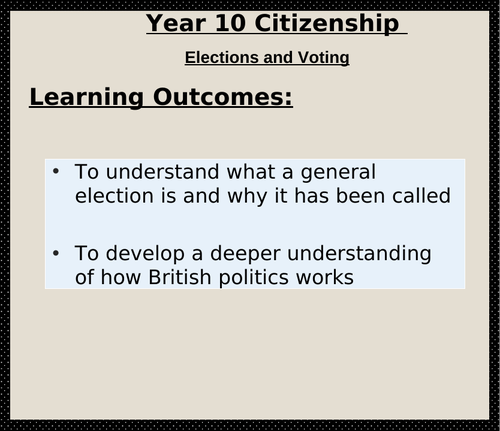 Elections and Voting Whole lesson powerpoint