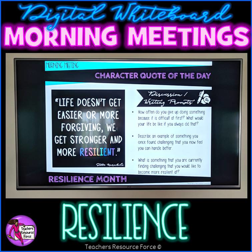 RESILIENCE Character Education Tutor Time Whiteboard PowerPoint