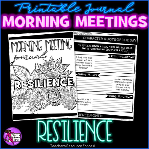 RESILIENCE Character Education Tutor Time Printable Journal