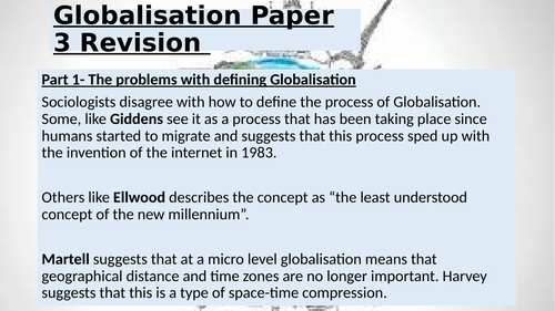 OCR Sociology Paper 3 Globalisation Revision PPY