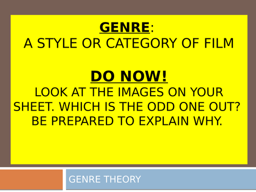 An Introduction to Genre - using Nick Lacey with student task