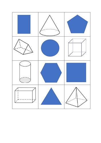 Shapes pairs game