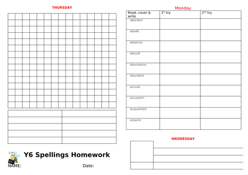 UKS2 spellings (56 weeks worth)