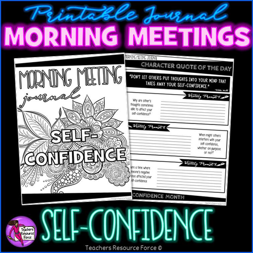 SELF-CONFIDENCE / SELF-ESTEEM Character Education Tutor Time Printable Journal