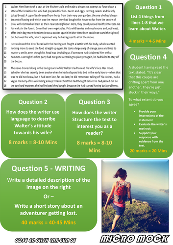 AQA 8700 GCSE English Language - Micro Mocks - Papers 1 & 2