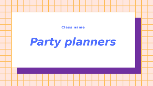 Party planning KS2