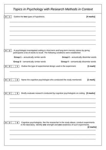 psychology exam questions research methods