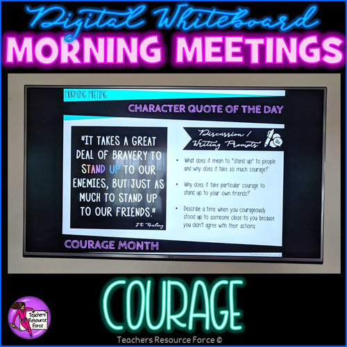 COURAGE Character Education Tutor Time  Digital Whiteboard PowerPoint