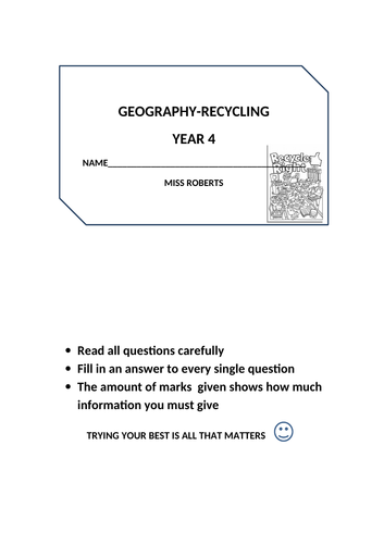 recycling worksheet/test