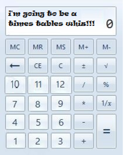 TIMES TABLES CHART