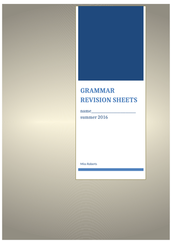 grammar definition sheets