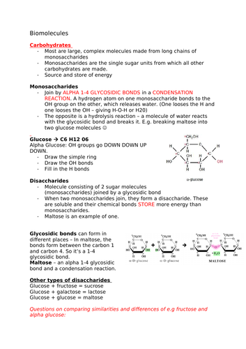 Edexcel A Level Biology A -Topic 1 Genes and Health: biomolecules, the heart, CVD