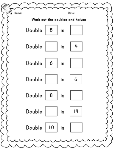 year 2 year 1 reception doubling and halving numbers teaching