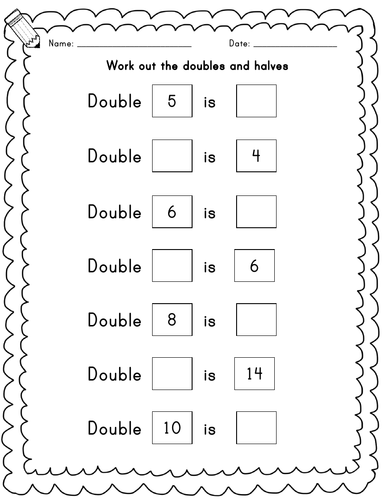 Year 2 / Year 1 / Reception  - Doubling and halving numbers
