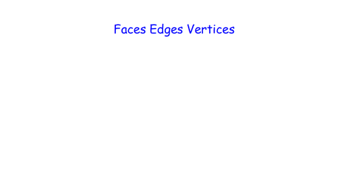 Faces Edges Vertices - MATHS RETRIEVAL