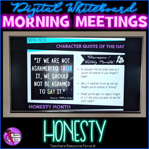 HONESTY Character Education Tutor Time Digital Whiteboard PowerPoint