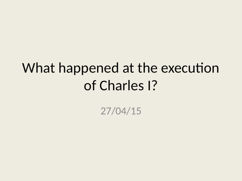 English Civil War - Trial of Charles I