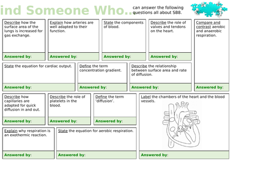 Edexcel SB8 'Find Someone Who...' Revision Activity