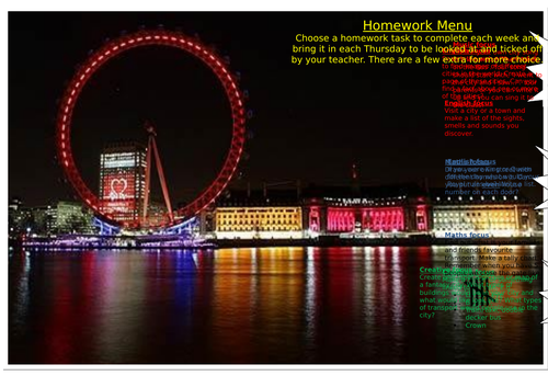 Bright Lights Big City homework grid