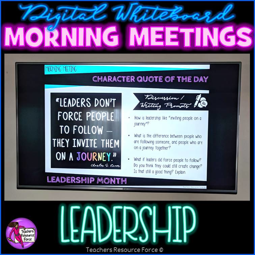 LEADERSHIP Character Education Tutor Time Digital Whiteboard PowerPoint