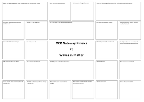 OCR P5 Revision broadsheet