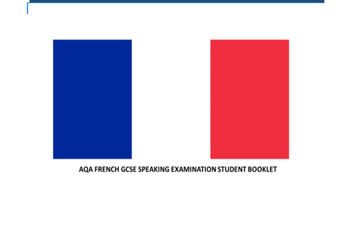 AQA French GCSE speaking preparation booklet for students