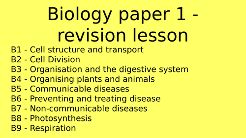 AQA GCSE Biology Paper 1 Flashcard Revision