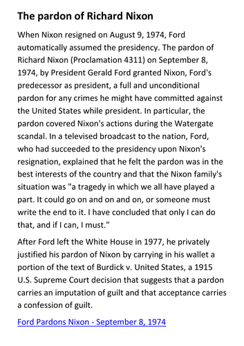 The pardon of Richard Nixon Handout