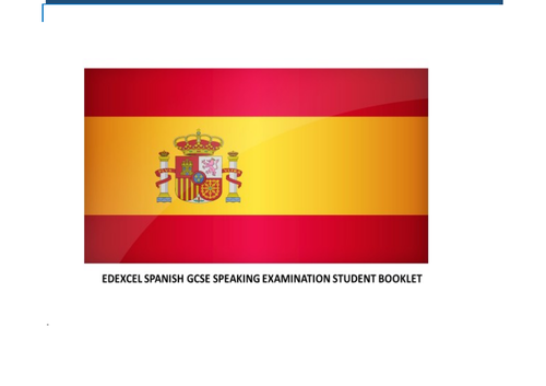 Edexcel Spanish GCSE speaking preparation booklet for students