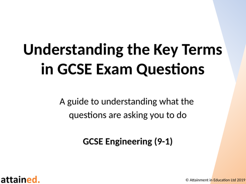 Understanding the Command Words in GCSE Exam Questions - Engineering (9-1)