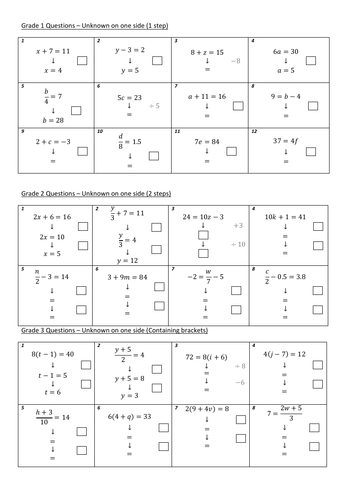 Solving Equations with structure (unknown one side)