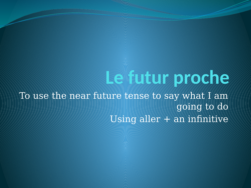 The near future in French