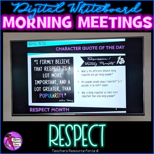 RESPECT Character Education Tutor Time Digital Whiteboard PowerPoint