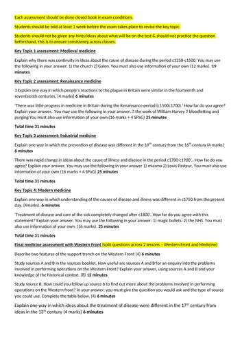 Edexcel Medicine assessment questions