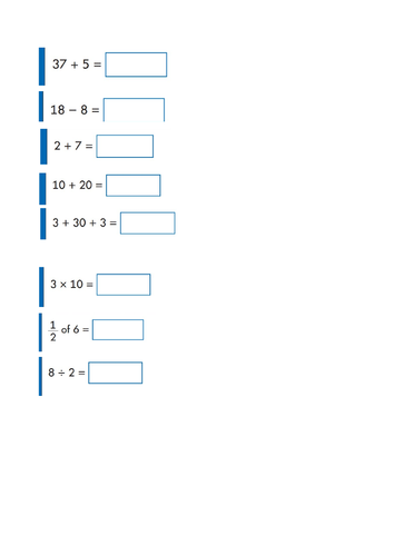 KS1 Arithmetic Starters