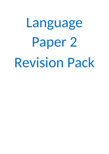 Edexcel English Language Paper 2 revision