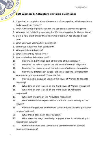 Eduqas A Level Component 2 Magazines