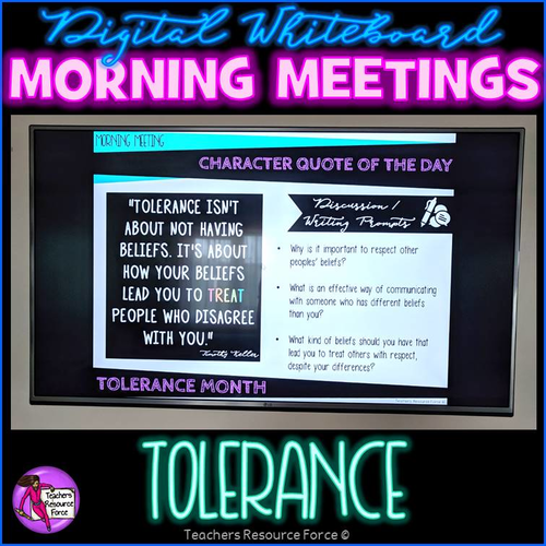 TOLERANCE Character Education Tutor Time Digital Whiteboard PowerPoint