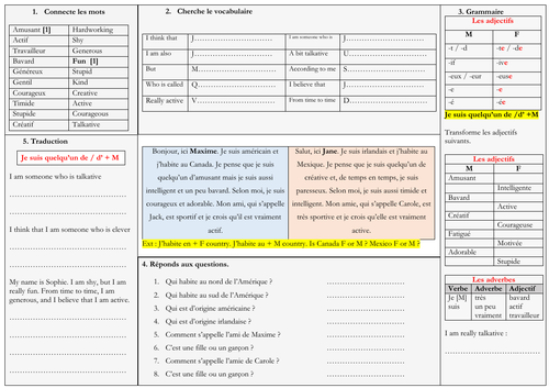 French Ks3 Personality Allez 1 21 - 