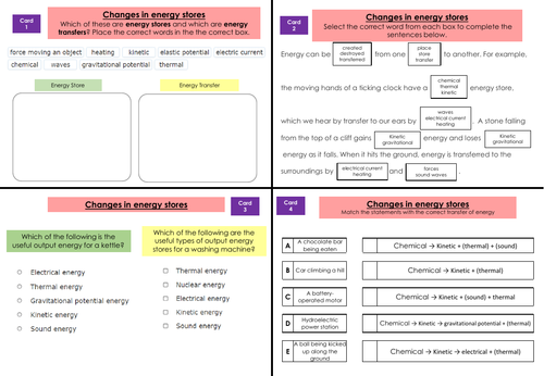 Physics KS4  (Year 9/10) Revision Cards Trilogy AQA