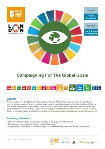 London Climate Action Week - Campaigning for the Global Goals