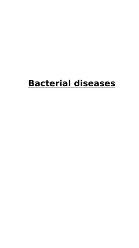 GCSE Bacterial diseases leaflet activity