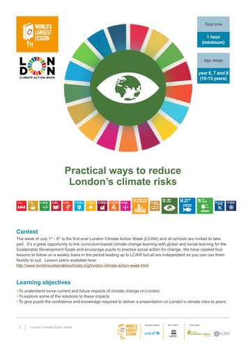 London Climate Action Week - Practical Ways to Reduce London's Climate Risks