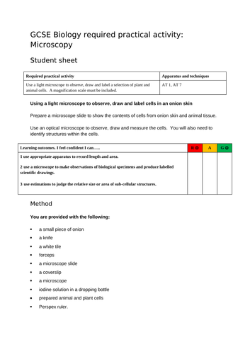 AQA GCSE Microscopy Required practical