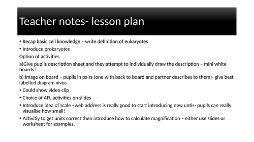 AQA GCSE CELL BIOLOGY  CELL STRUCTURE UNIT OF WORK PPTS