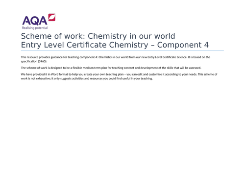 ELC SCIENCE SOW AND TEACHING GUIDE