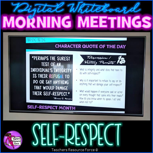 SELF-RESPECT Character Education Tutor Time Digital Whiteboard PowerPoint